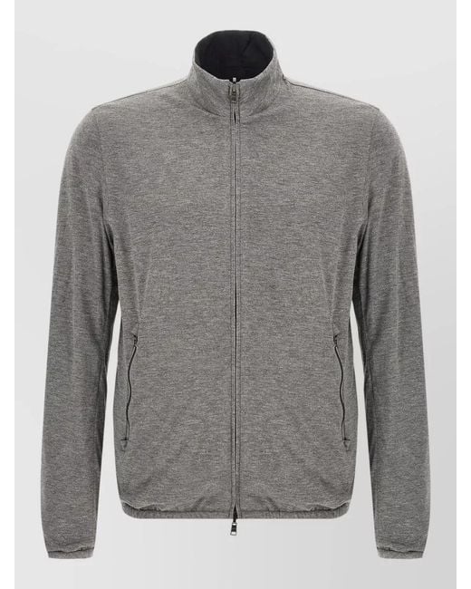 Herno Gray Reversible Bomber Jacket Elasticated Hem Collar for men