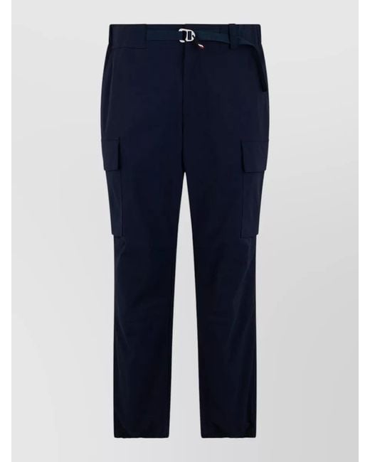 Moncler Blue Technical Slim Cargo Trousers Adjustable Waist for men