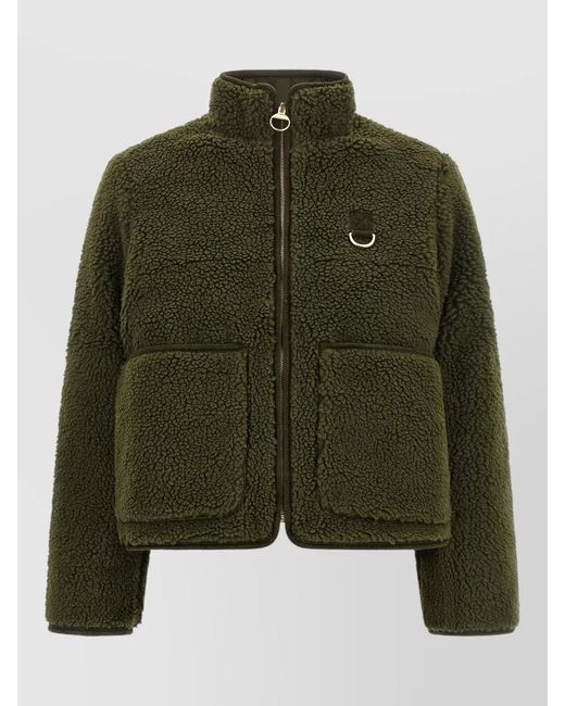 Barbour Green Fleece Cropped Jacket