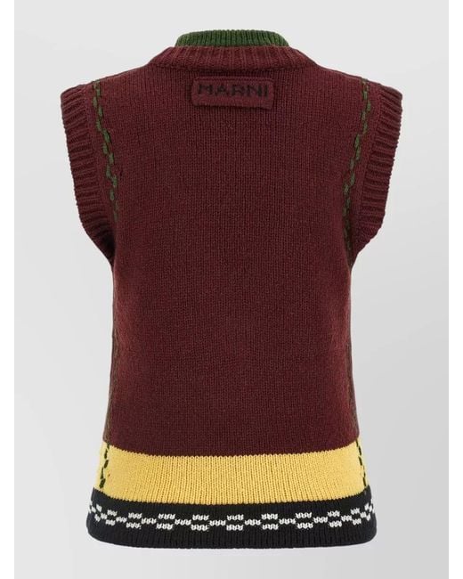 Marni Multicolor Wool Sleeveless Jumper