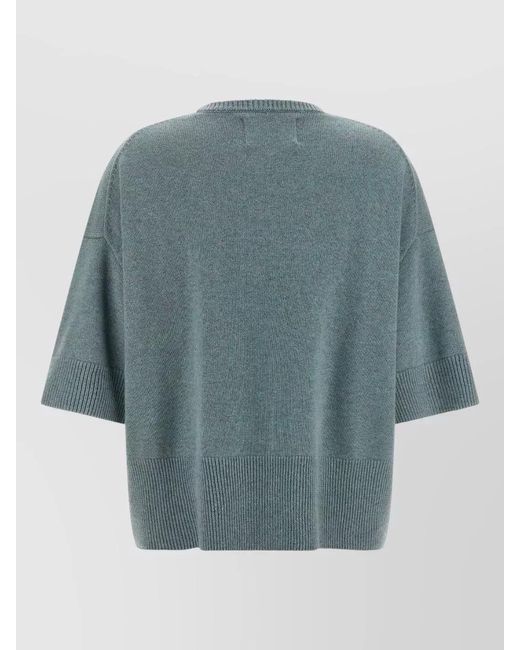 Extreme Cashmere Blue N°433 Sassie Round Neck Knit Top