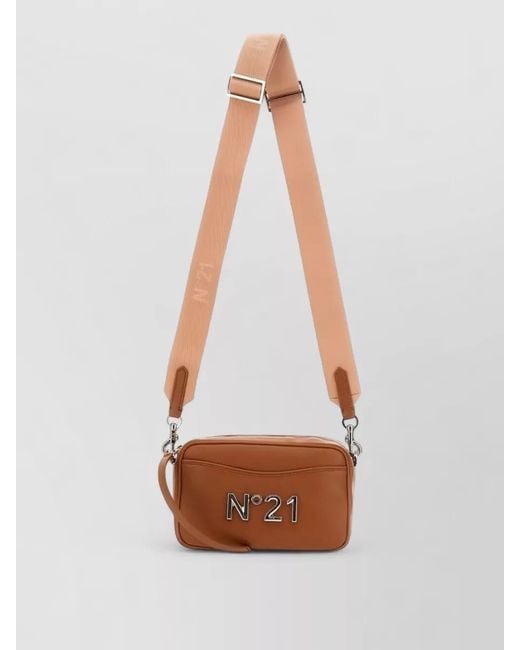 N°21 White Logo Crossbody Bag Taped Adjustable Strap