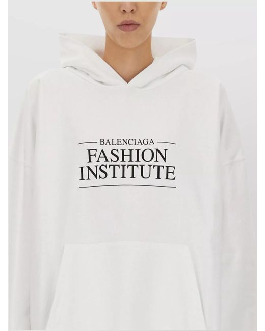 Balenciaga White Large Fit Cotton Sweatshirt