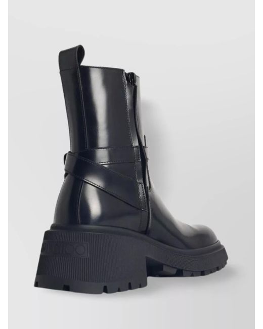 Jimmy Choo Blue Calfskin Leather Ankle Boots