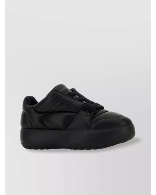 DSquared² Black Leather Puffer Sneakers With Chunky Sole