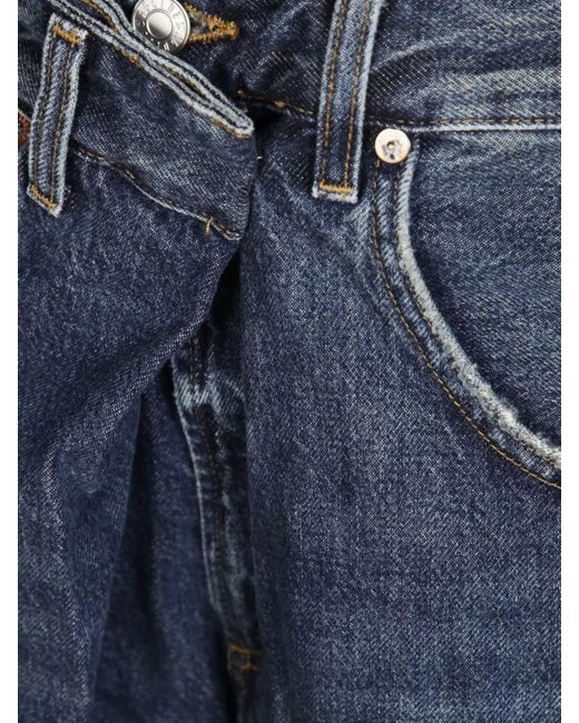 Agolde Blue Denim Wide-Leg Jeans