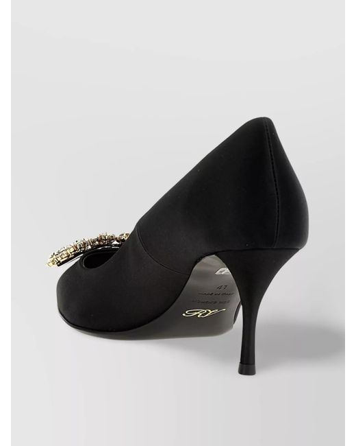 Roger Vivier Black Silk Efflorescence Pumps