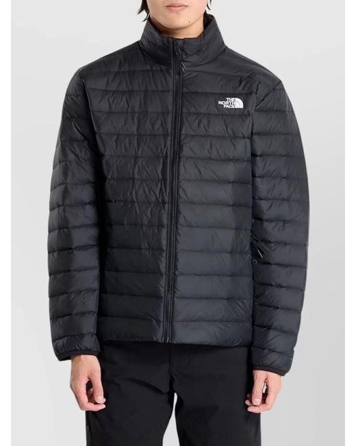 The North Face Gray Embroidered-Logo Padded Jacket for men