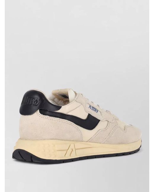 Autry White Nylon Suede Low-Top Sneakers for men