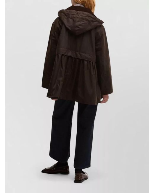 Barbour Black Waxed Cotton Fitted Jacket
