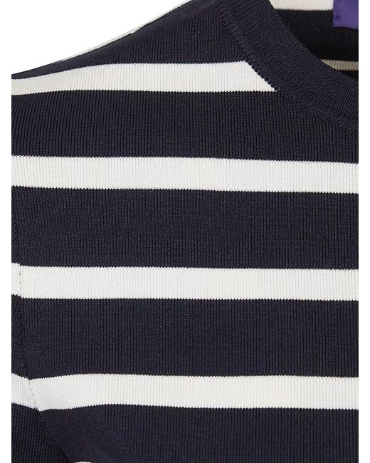 Ralph Lauren Blue Long Sleeve Crew Neck Striped Pullover