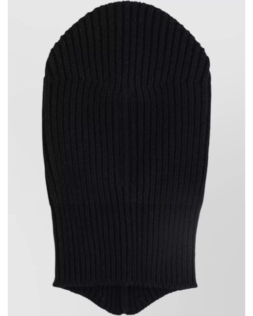 Rick Owens Black Stretch Ribbed Texture Fashion Gloves