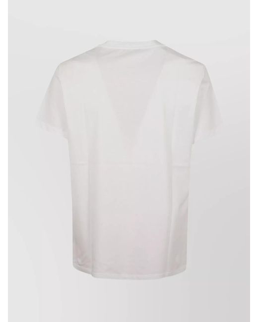 Balmain White Cotton Slim-Fit Logo-Patch T-Shirt for men