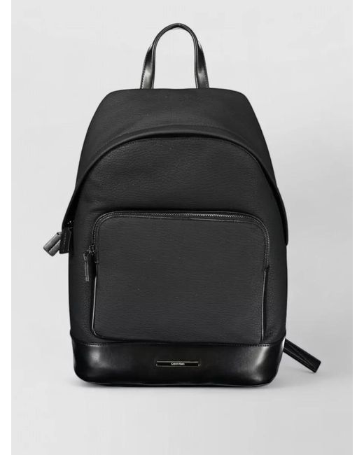 Calvin Klein Black Pebbled Leather Backpack for men