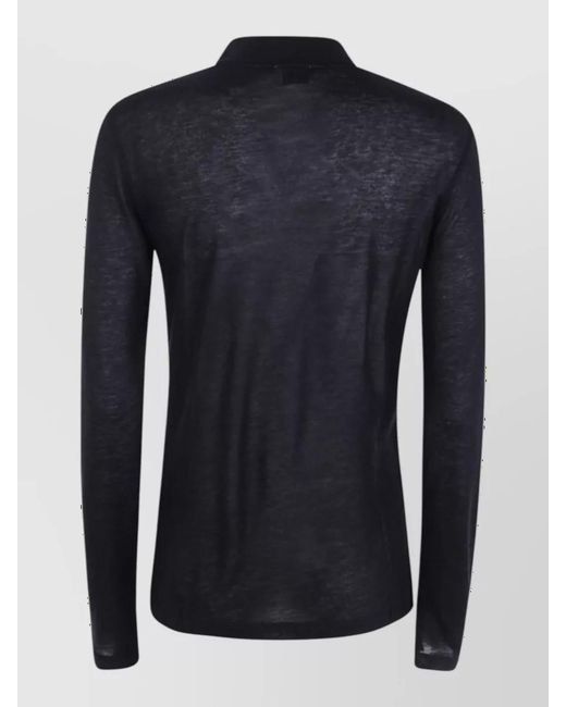 Filippa K Blue Cashmere Mock-Neck Knitted Top