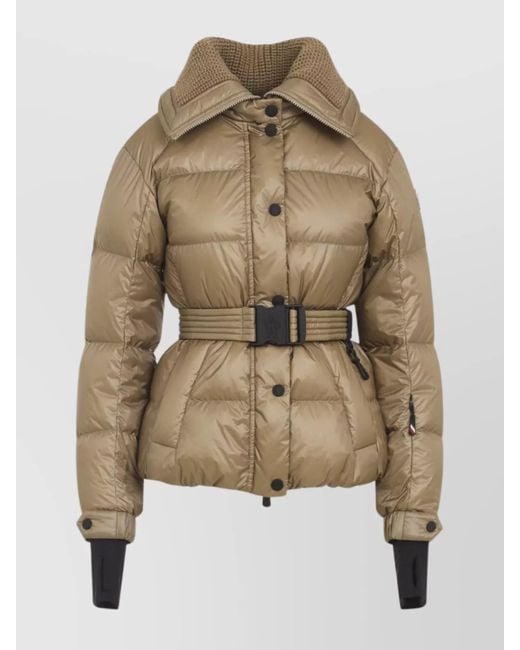 Moncler Natural Bataillouse Belted Ski Jacket