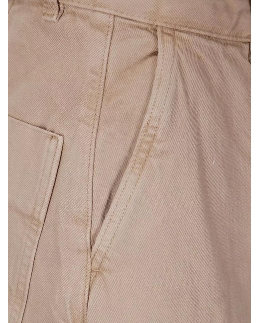Studio Nicholson Natural Denim Wide Leg Cropped Jeans