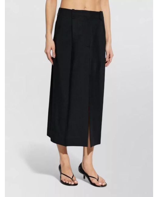 Givenchy Black Midi Skirt Silk Blend Notch Lapel Design