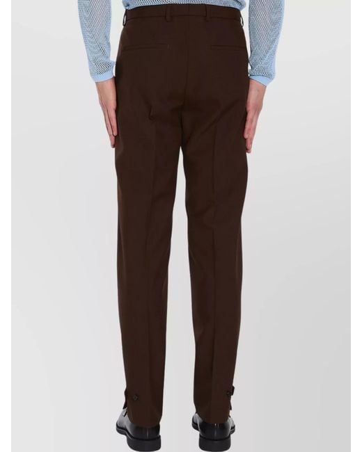 Gucci Brown Wool Straight-Leg Trousers for men