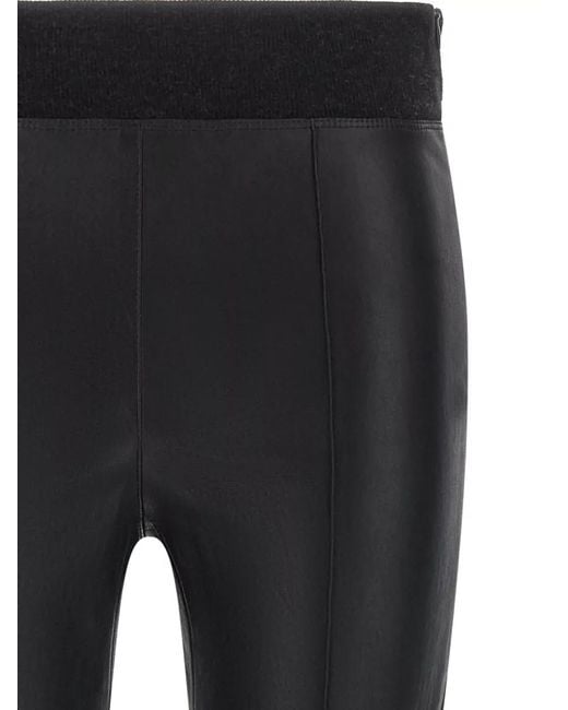 Brunello Cucinelli Gray High Rise Stretch Nappa Leather Leggings