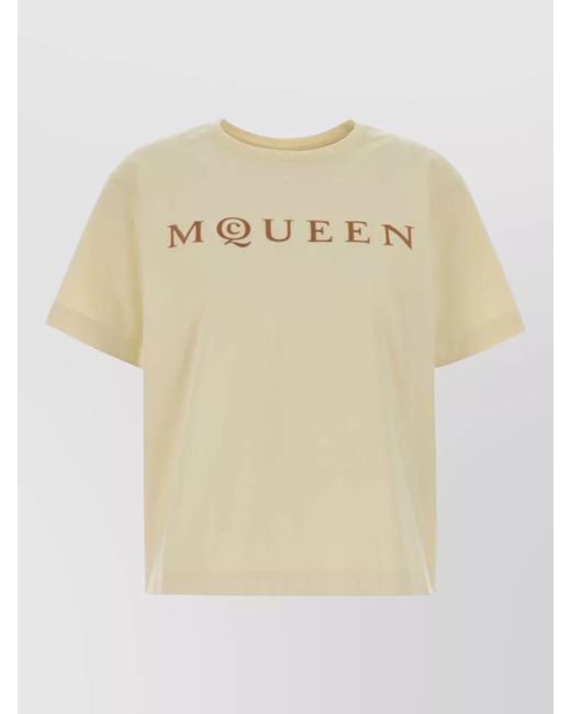 McQueen Natural Cotton Logo Short-Sleeve T-Shirt