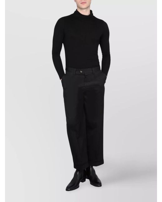 PT Torino Black Straight-Leg Trousers for men