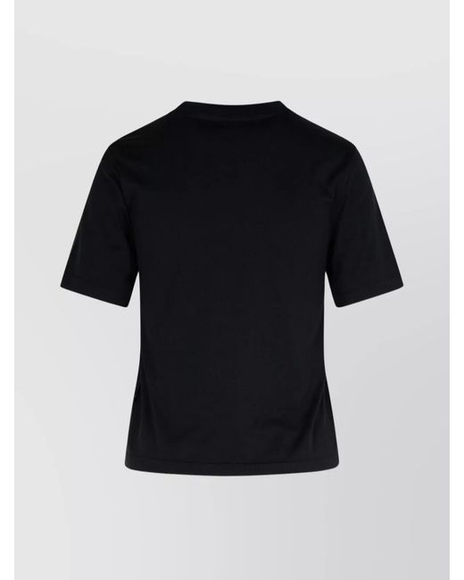 Palm Angels Black Cotton Ribbed Crew-Neck Fitted T-Shirt