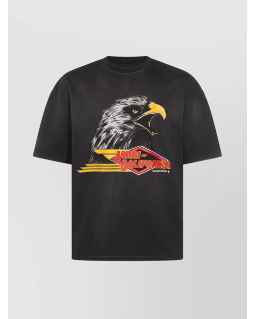 Amiri Black Graphic Crew Neck T-Shirt for men
