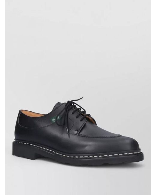 Paraboot Black Lace Up Leather Brogues Chunky Sole for men