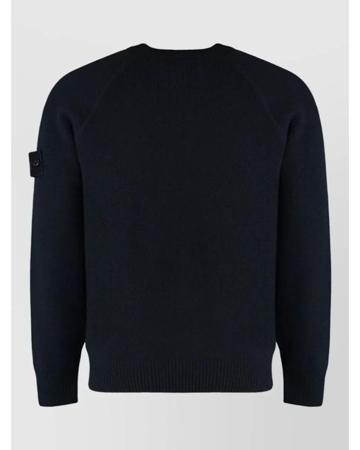 Stone Island Blue Cashmere Crew-Neck Sweater for men