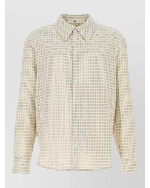 Séfr Natural Cotton Blend Shirt Checked Pattern Long Sleeves for men