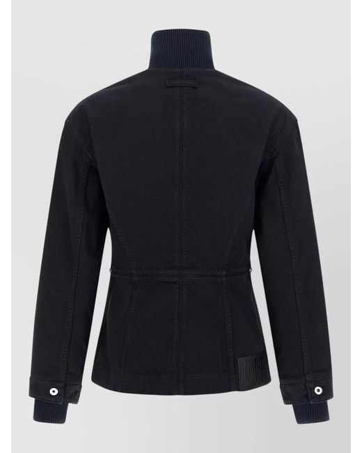 Jean Paul Gaultier Blue Denim Jacket High Collar Buttoned Cuffs