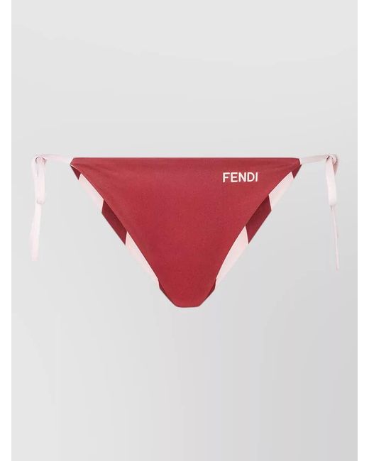 Fendi Pink Lycra Bikini Briefs Pequin Stripes Pouch