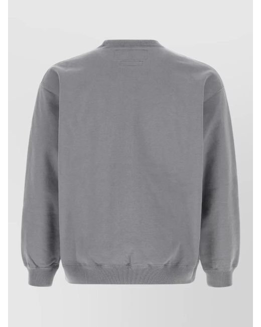 Yohji Yamamoto Gray Cotton Neighborhood Crew Neck Graphic Sweatshirt for men