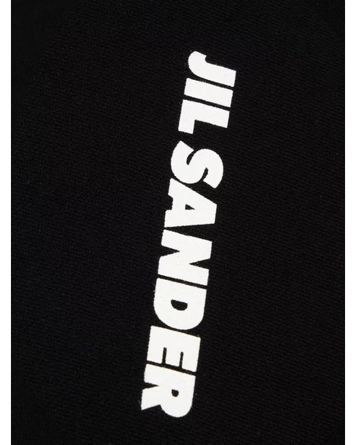 Jil Sander Black Cotton Printed Sweatshirt for men