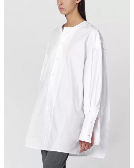 Thelatest White Long Sleeve Dress Side Slits Design
