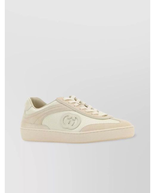 Gucci Natural Leather Low-Top Sneakers