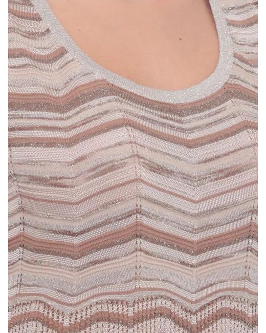 D.exterior Multicolor Sleeveless Lurex Striped Dress Casual Fit