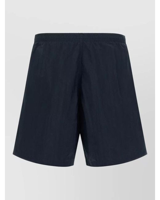 Fendi Blue Ff Stitching Nylon Swim Shorts Side Pockets for men