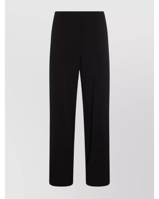 Jean Paul Gaultier Black Pleated Straight-Leg Tailored Trousers