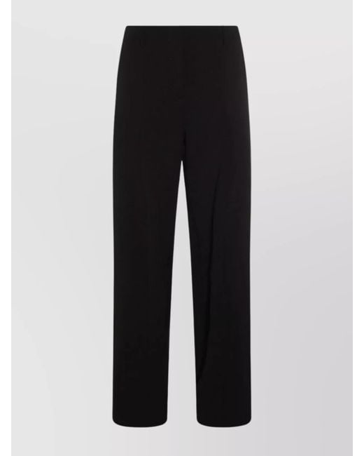 Jean Paul Gaultier Black Pleated Straight-Leg Tailored Trousers