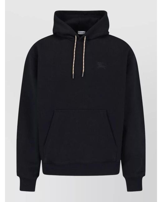 Burberry Blue Cotton Hooded Sweatshirt for men