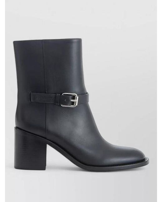 Burberry Black Leather Mid-Calf Boots