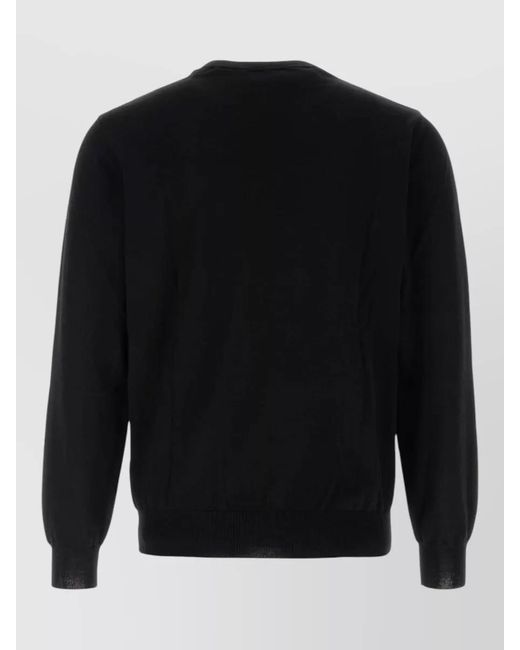 Valentino Garavani Black Wool Sweater Crew Neck Long Sleeves for men