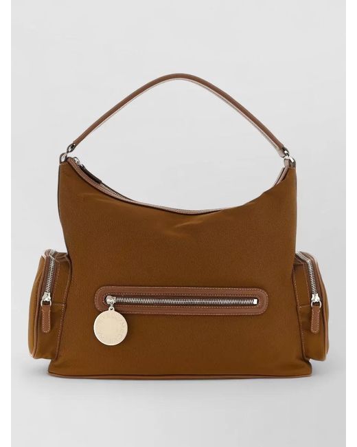 Stella McCartney Brown Dartmoor Shoulder Bag Front Zip Top Handle