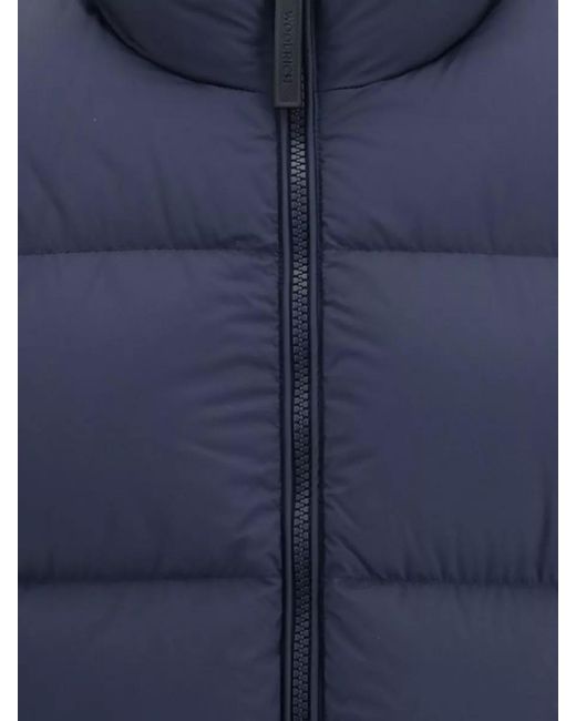 Woolrich Blue Down Quilted Padded Jacket for men