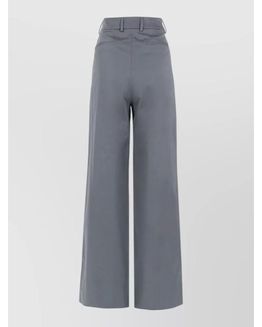 PT Torino Gray High Waist Pleated Wide Leg Trousers