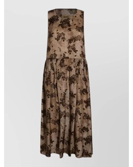 Uma Wang Natural Ardal Midi Dress Graphic Dot Print