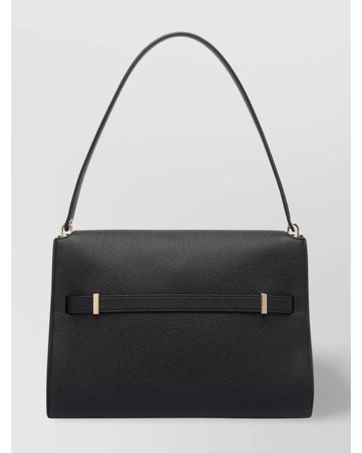 Tory Burch Black Lee Radziwill Large Leather Shoulder Bag
