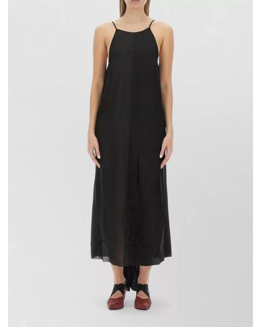 Uma Wang Black Layered Ankle Dress Open Back Straps